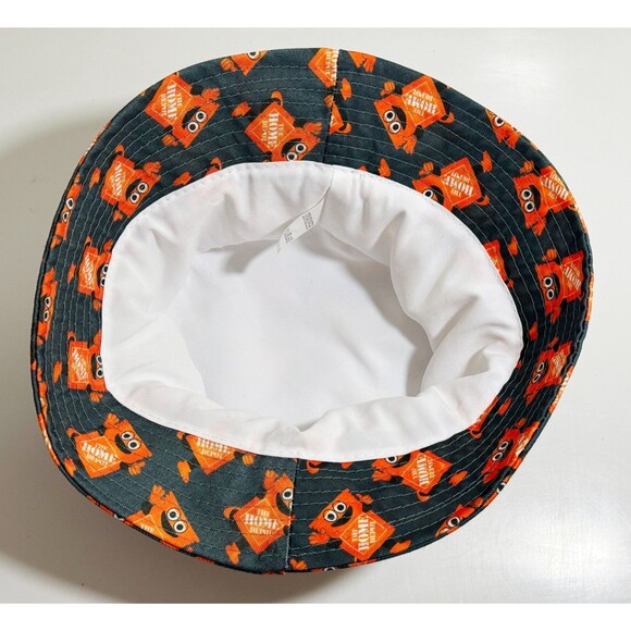 Home Depot HD Bucket Boonie Cap Hat All Over Logo Black & Orange One Size Fits - Picture 4 of 5